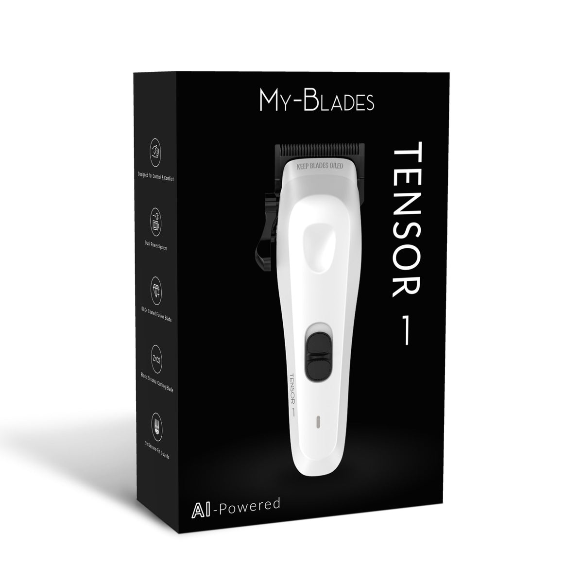 Tensor 1 White – AI-Powered Professional Barber & Hair Clipper
